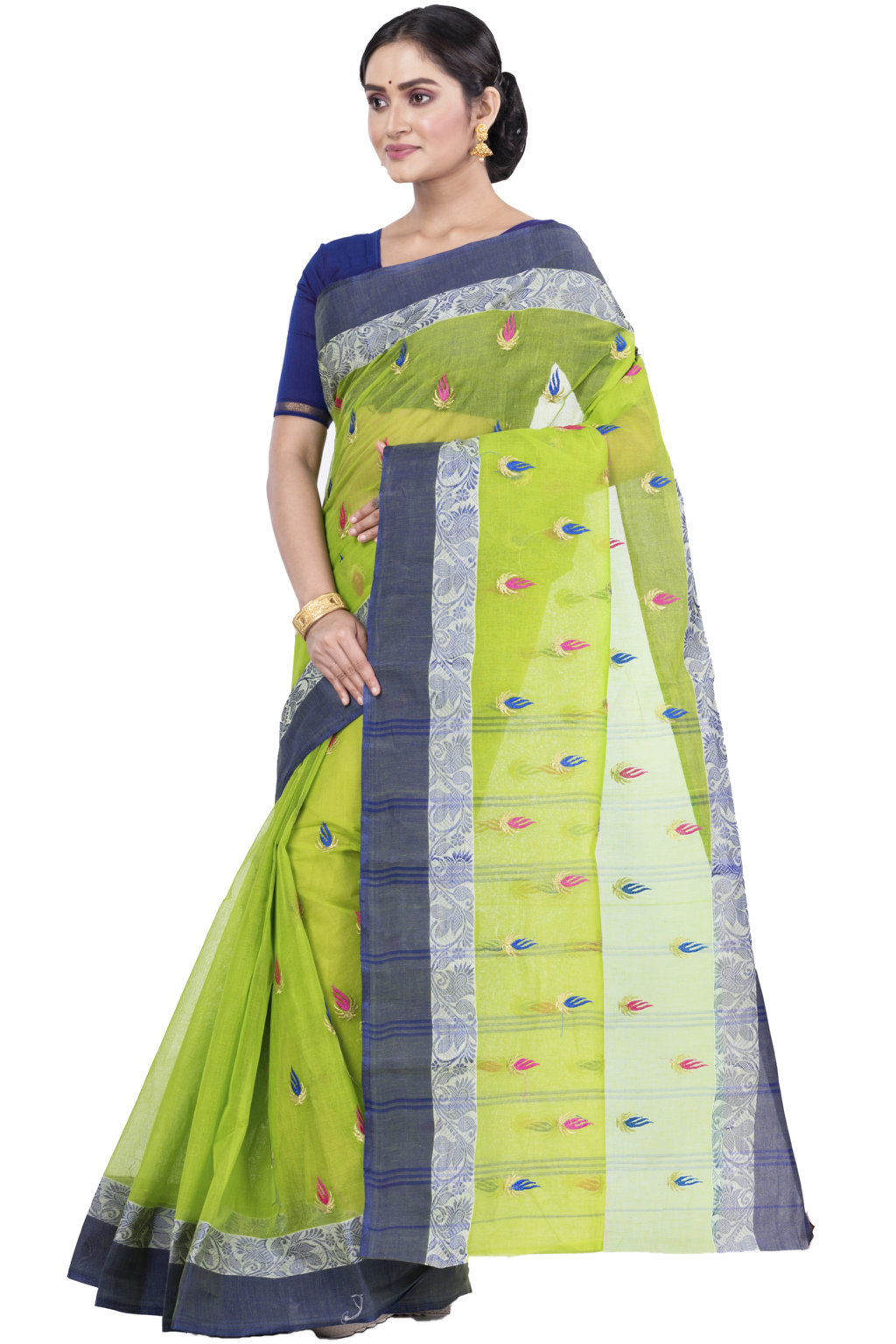 Green Pure Cotton Dip_Embro Tant Embroidery (661)